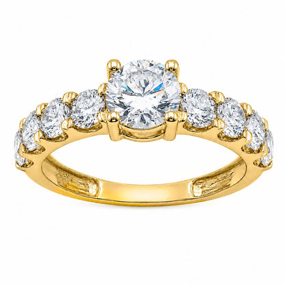 2 ct. T.W. Lab-Grown Diamond Round Engagement Ring in 14K White Gold or 14K Yellow Gold