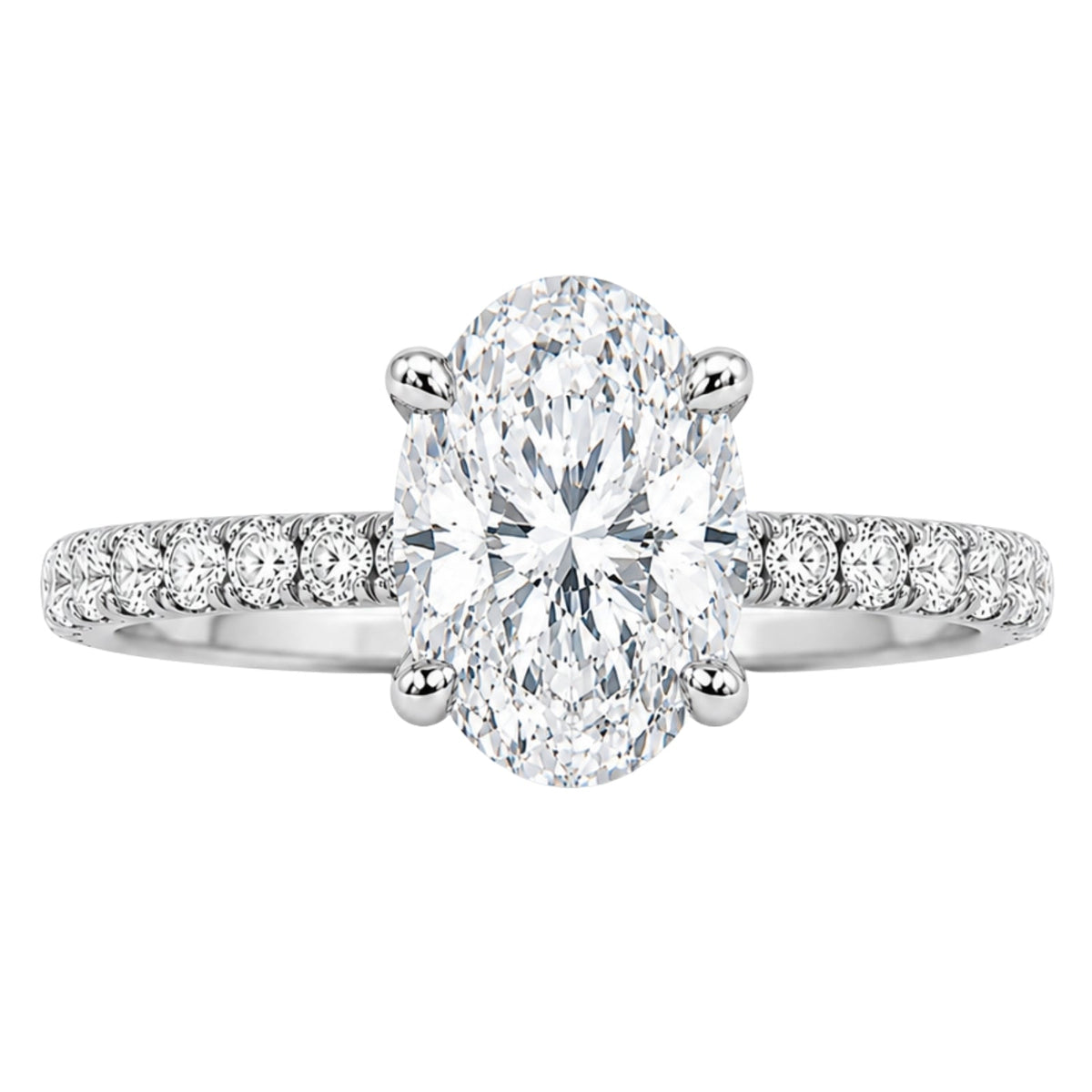 Lab-Grown Diamond Oval Solitaire Wedding Ring in 14K White Gold or 14K Yellow Gold
