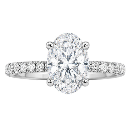 Lab-Grown Diamond Oval Solitaire Wedding Ring in 14K White Gold or 14K Yellow Gold