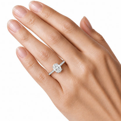 Lab-Grown Diamond Oval Solitaire Wedding Ring in 14K White Gold or 14K Yellow Gold