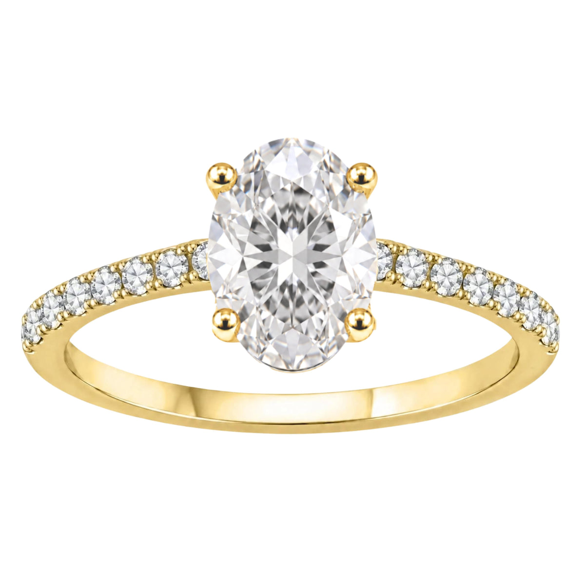 Lab-Grown Diamond Oval Solitaire Wedding Ring in 14K White Gold or 14K Yellow Gold