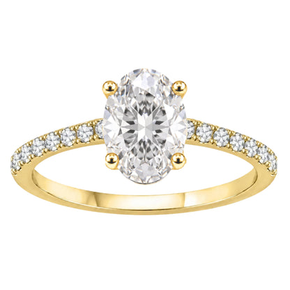 Lab-Grown Diamond Oval Solitaire Wedding Ring in 14K White Gold or 14K Yellow Gold
