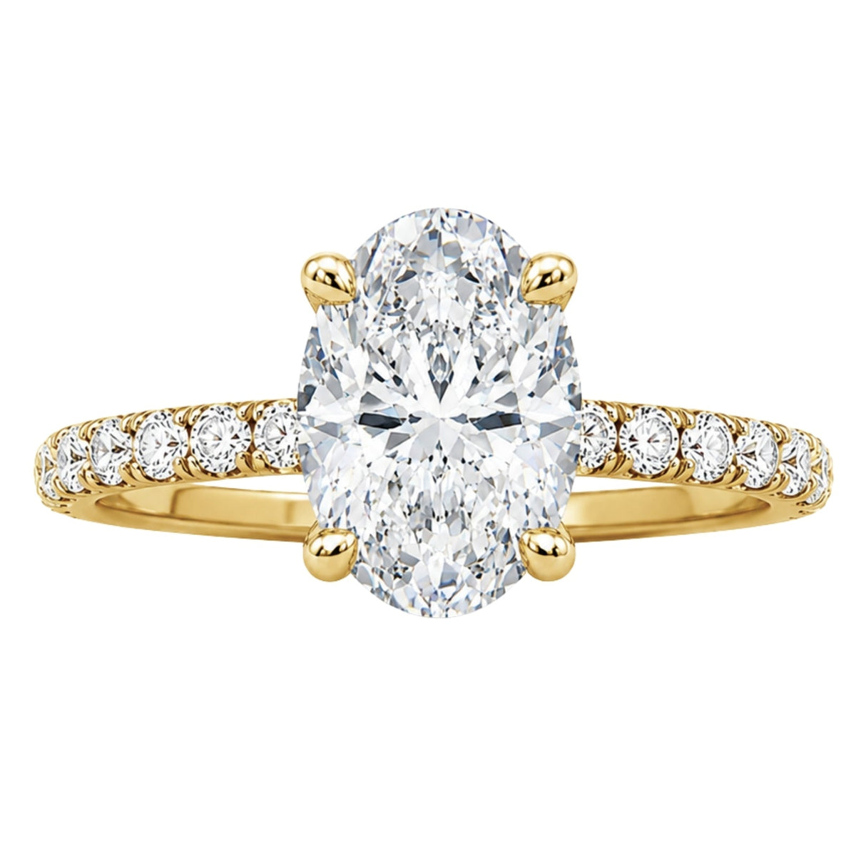 Lab-Grown Diamond Oval Solitaire Wedding Ring in 14K White Gold or 14K Yellow Gold