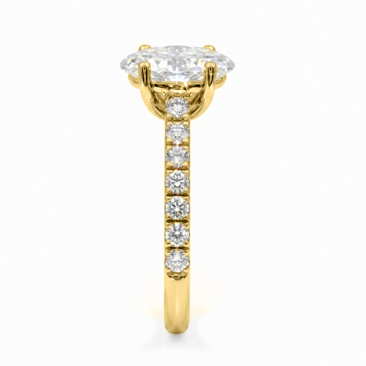Lab-Grown Diamond Oval Solitaire Wedding Ring in 14K White Gold or 14K Yellow Gold