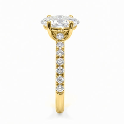 Lab-Grown Diamond Oval Solitaire Wedding Ring in 14K White Gold or 14K Yellow Gold