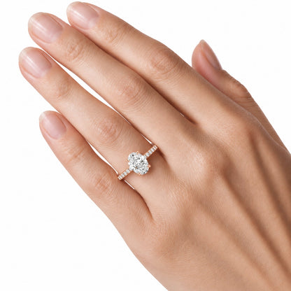 Lab-Grown Diamond Oval Solitaire Wedding Ring in 14K White Gold or 14K Yellow Gold