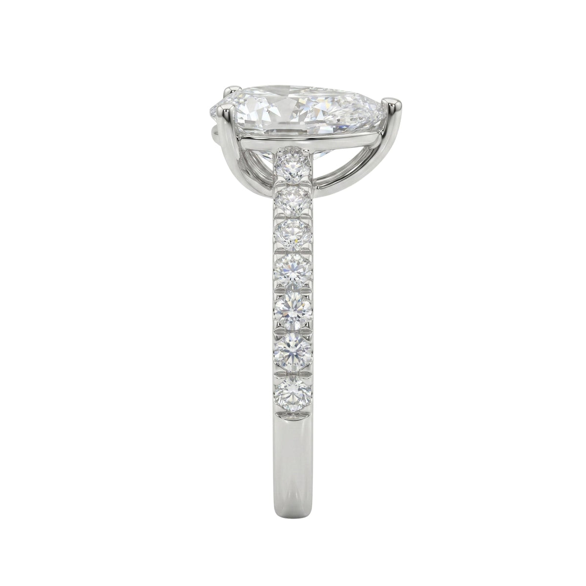 Lab-Grown Diamond Pear Cut Solitaire Wedding Ring in 14K White Gold or 14K Yellow Gold
