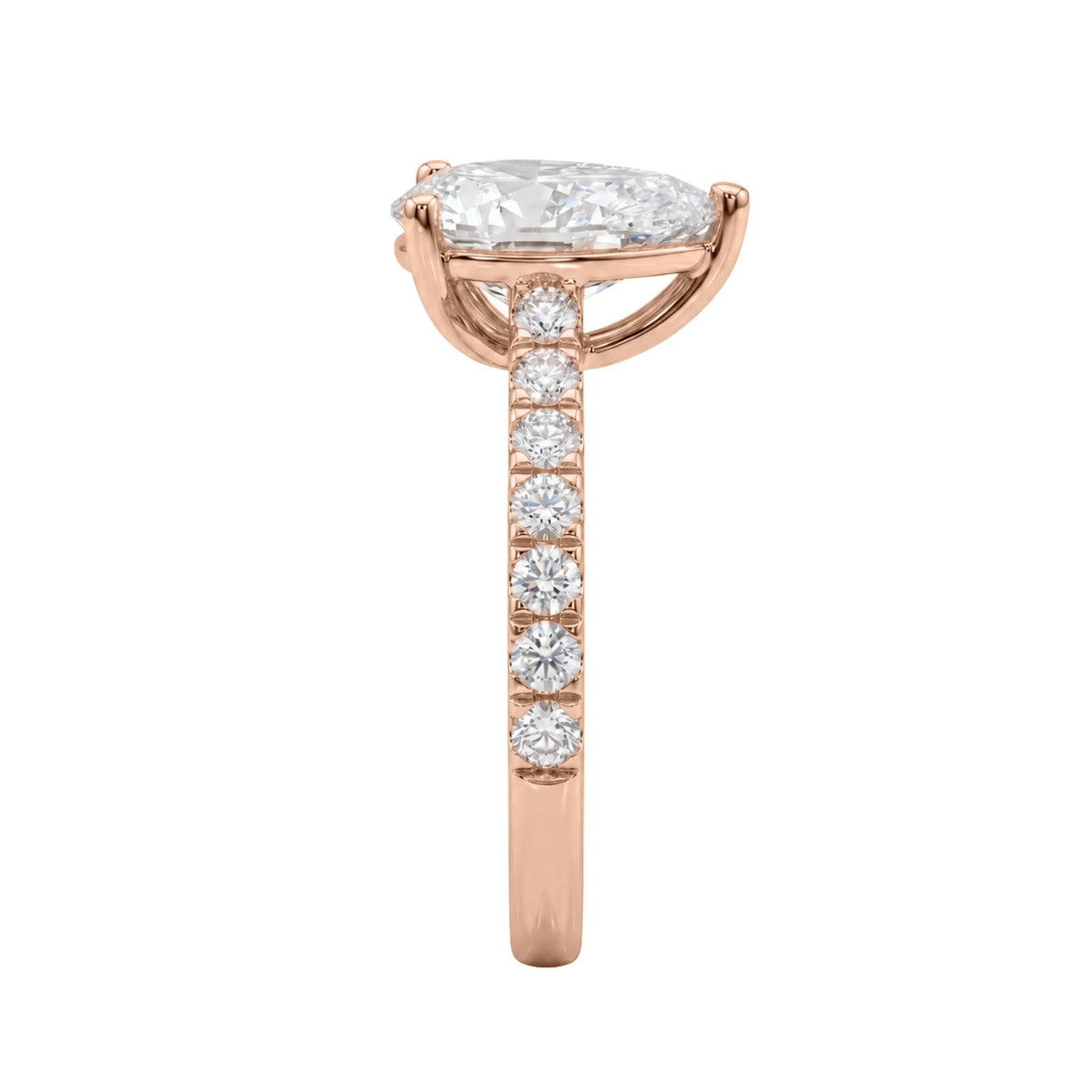 Lab-Grown Diamond Pear Cut Solitaire Wedding Ring in 14K White Gold or 14K Yellow Gold