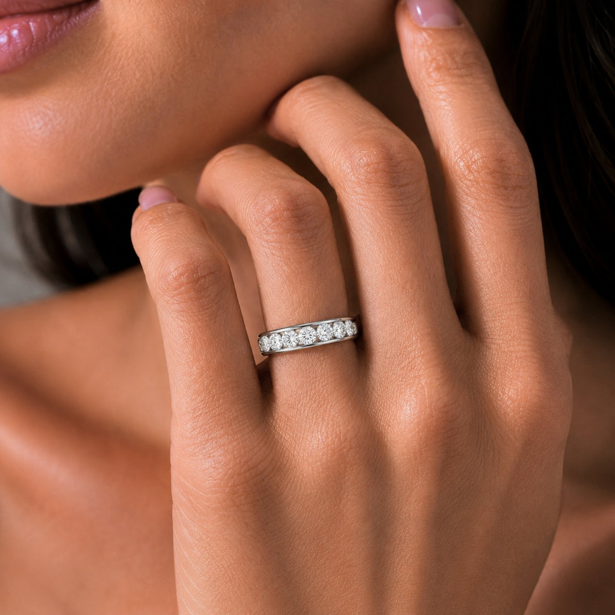 Lab-Grown Diamond Round Eleven-Stone Engagement Ring in 14K White Gold or 14K Yellow Gold