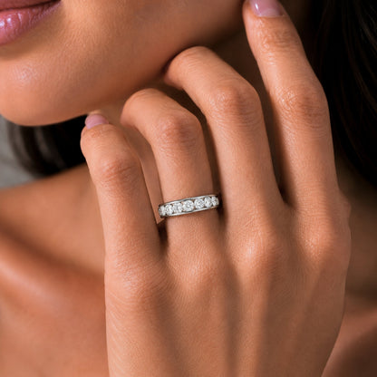 Lab-Grown Diamond Round Eleven-Stone Engagement Ring in 14K White Gold or 14K Yellow Gold