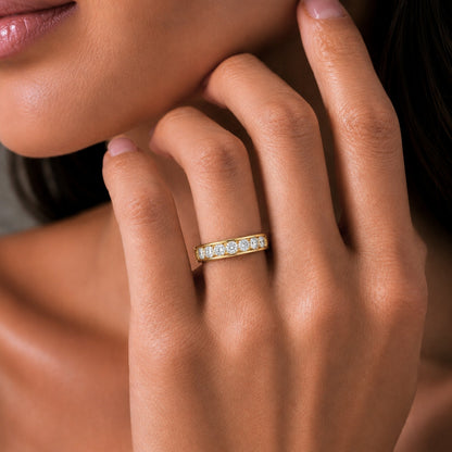 Lab-Grown Diamond Round Eleven-Stone Engagement Ring in 14K White Gold or 14K Yellow Gold