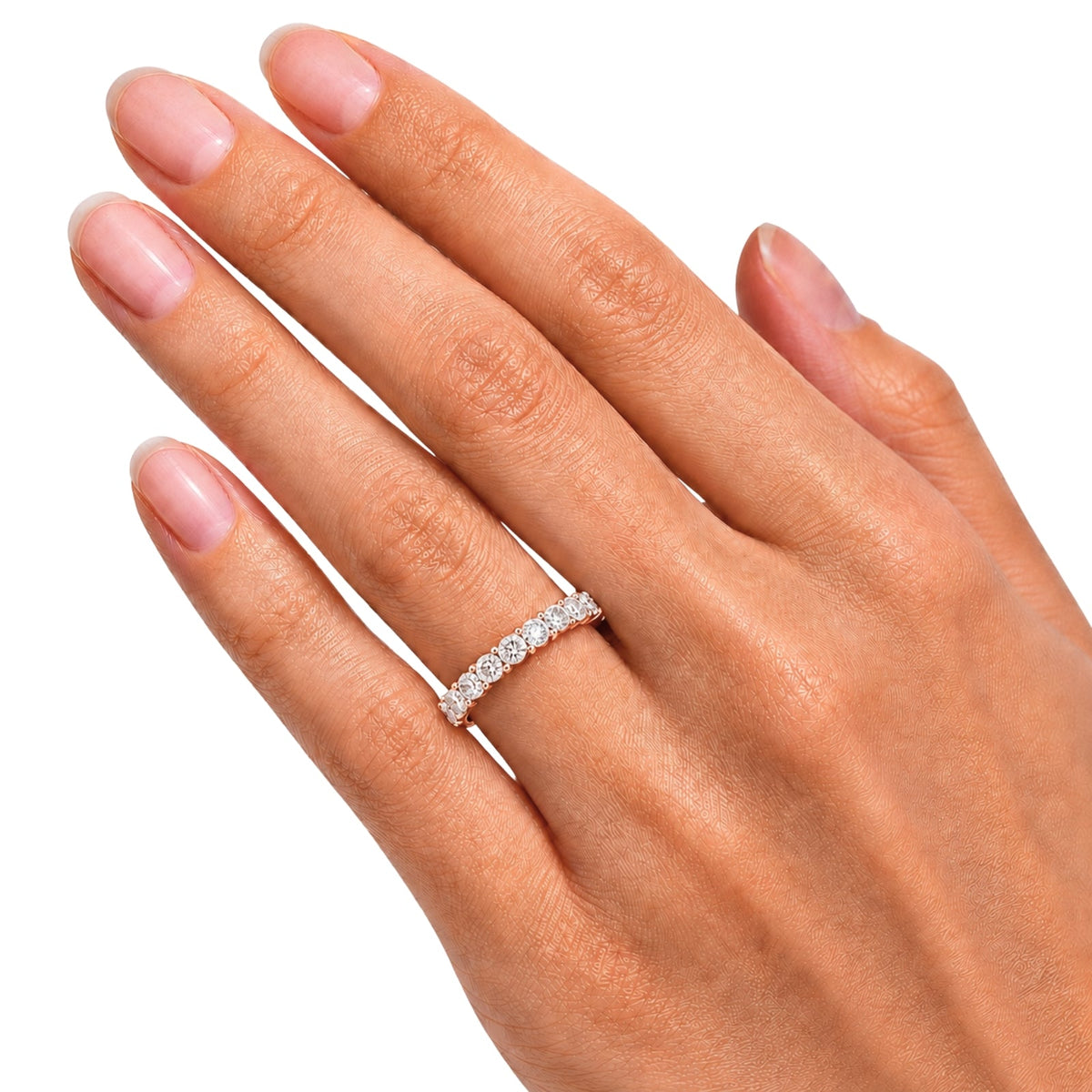 Lab-Grown Diamond Round Band Wedding Ring in 14K White Gold or 14K Yellow Gold