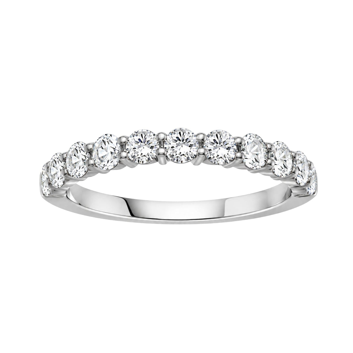 Lab-Grown Diamond Round Eleven-Stone Wedding Ring in 14K White Gold or 14K Yellow Gold
