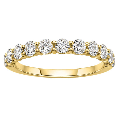 Lab-Grown Diamond Round Eleven-Stone Wedding Ring in 14K White Gold or 14K Yellow Gold