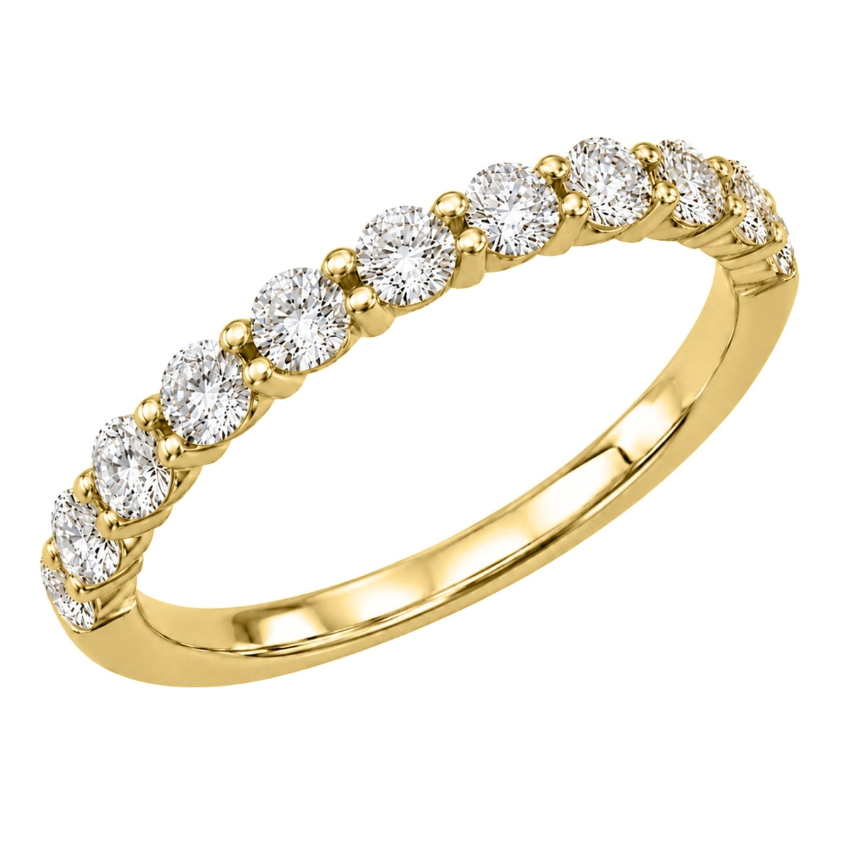 Lab-Grown Diamond Round Eleven-Stone Wedding Ring in 14K White Gold or 14K Yellow Gold