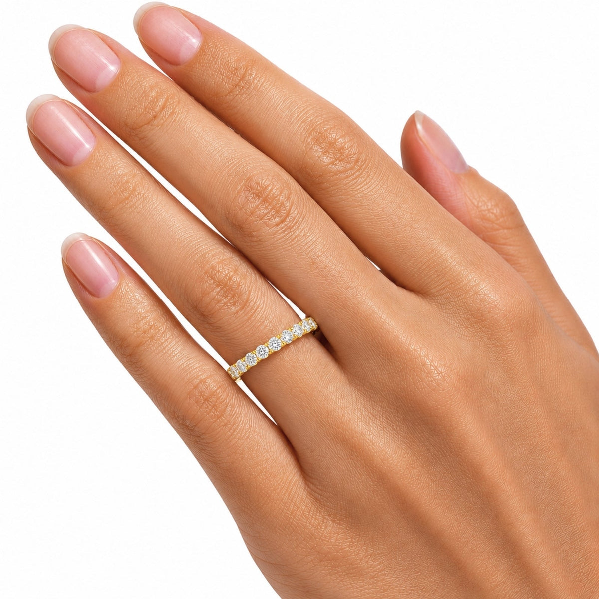 Lab-Grown Diamond Round Eleven-Stone Wedding Ring in 14K White Gold or 14K Yellow Gold