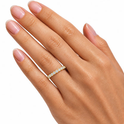 Lab-Grown Diamond Round Eleven-Stone Wedding Ring in 14K White Gold or 14K Yellow Gold