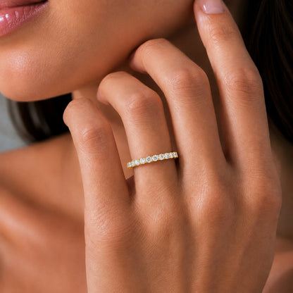Lab-Grown Diamond Round Eleven-Stone Wedding Ring in 14K White Gold or 14K Yellow Gold
