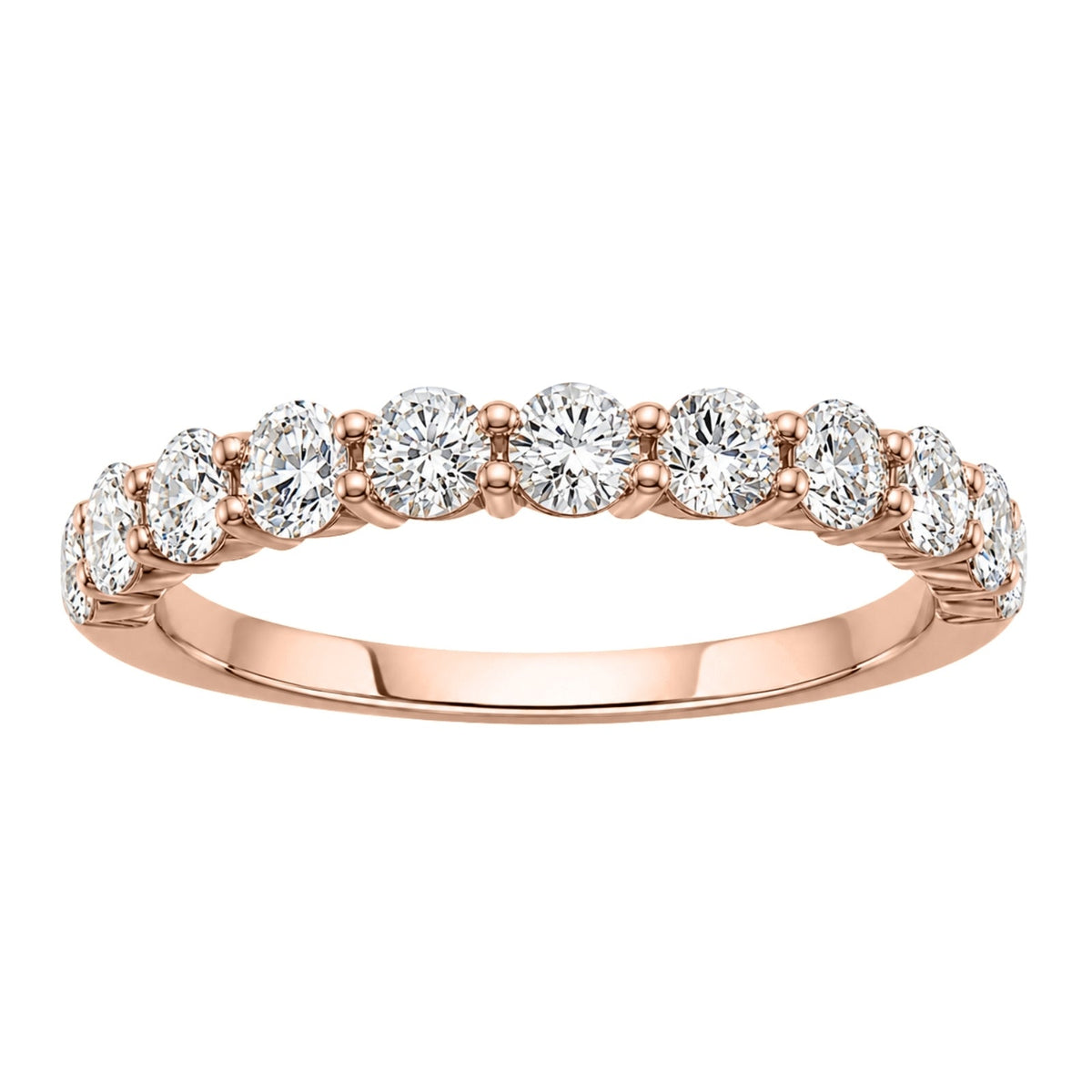 Lab-Grown Diamond Round Eleven-Stone Wedding Ring in 14K White Gold or 14K Yellow Gold