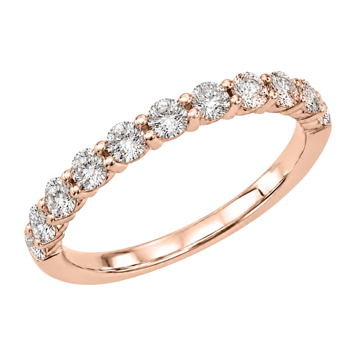 Lab-Grown Diamond Round Eleven-Stone Wedding Ring in 14K White Gold or 14K Yellow Gold