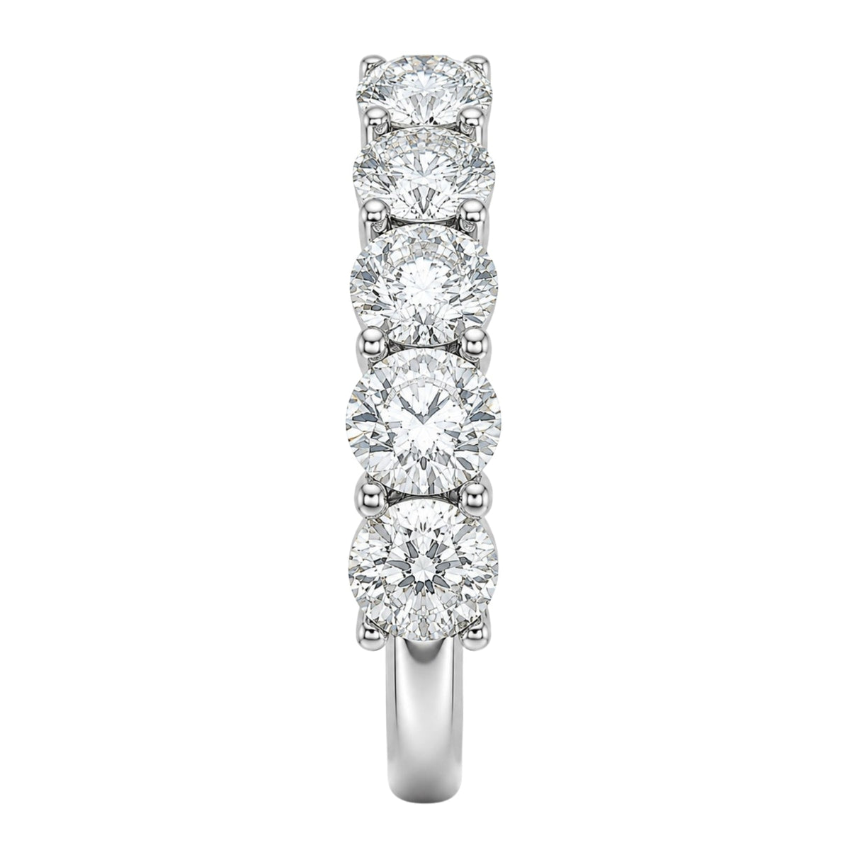 Lab-Grown Diamond Round Five-Stone Wedding Ring in 14K White Gold or 14K Yellow Gold