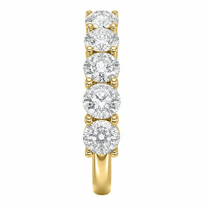 Lab-Grown Diamond Round Five-Stone Wedding Ring in 14K White Gold or 14K Yellow Gold
