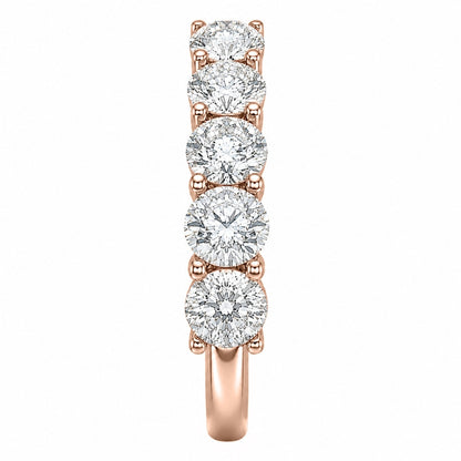 Lab-Grown Diamond Round Five-Stone Wedding Ring in 14K White Gold or 14K Yellow Gold