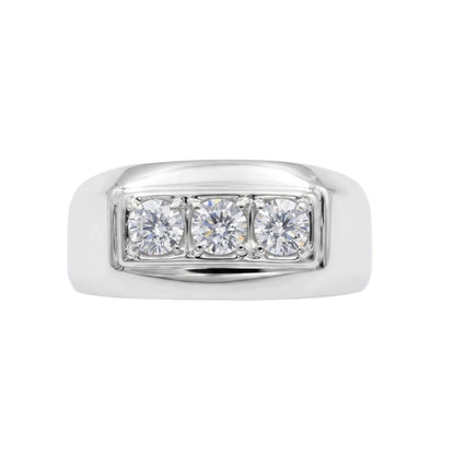 Lab-Grown Diamond Round Three-Stone Engagement Ring in 14K White Gold or 14K Yellow Gold