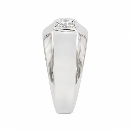 Lab-Grown Diamond Round Three-Stone Engagement Ring in 14K White Gold or 14K Yellow Gold
