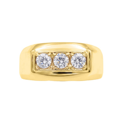 Lab-Grown Diamond Round Three-Stone Engagement Ring in 14K White Gold or 14K Yellow Gold
