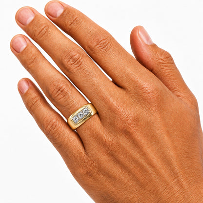Lab-Grown Diamond Round Three-Stone Engagement Ring in 14K White Gold or 14K Yellow Gold