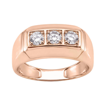 Lab-Grown Diamond Round Three-Stone Engagement Ring in 14K White Gold or 14K Yellow Gold