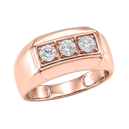 Lab-Grown Diamond Round Three-Stone Engagement Ring in 14K White Gold or 14K Yellow Gold