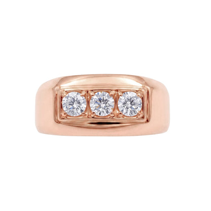 Lab-Grown Diamond Round Three-Stone Engagement Ring in 14K White Gold or 14K Yellow Gold