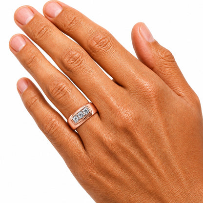 Lab-Grown Diamond Round Three-Stone Engagement Ring in 14K White Gold or 14K Yellow Gold