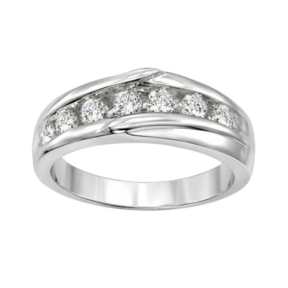 1 ct. T.W. Lab-Grown Diamond Round Seven-Stone Engagement Ring in 14K White Gold or 14K Yellow Gold
