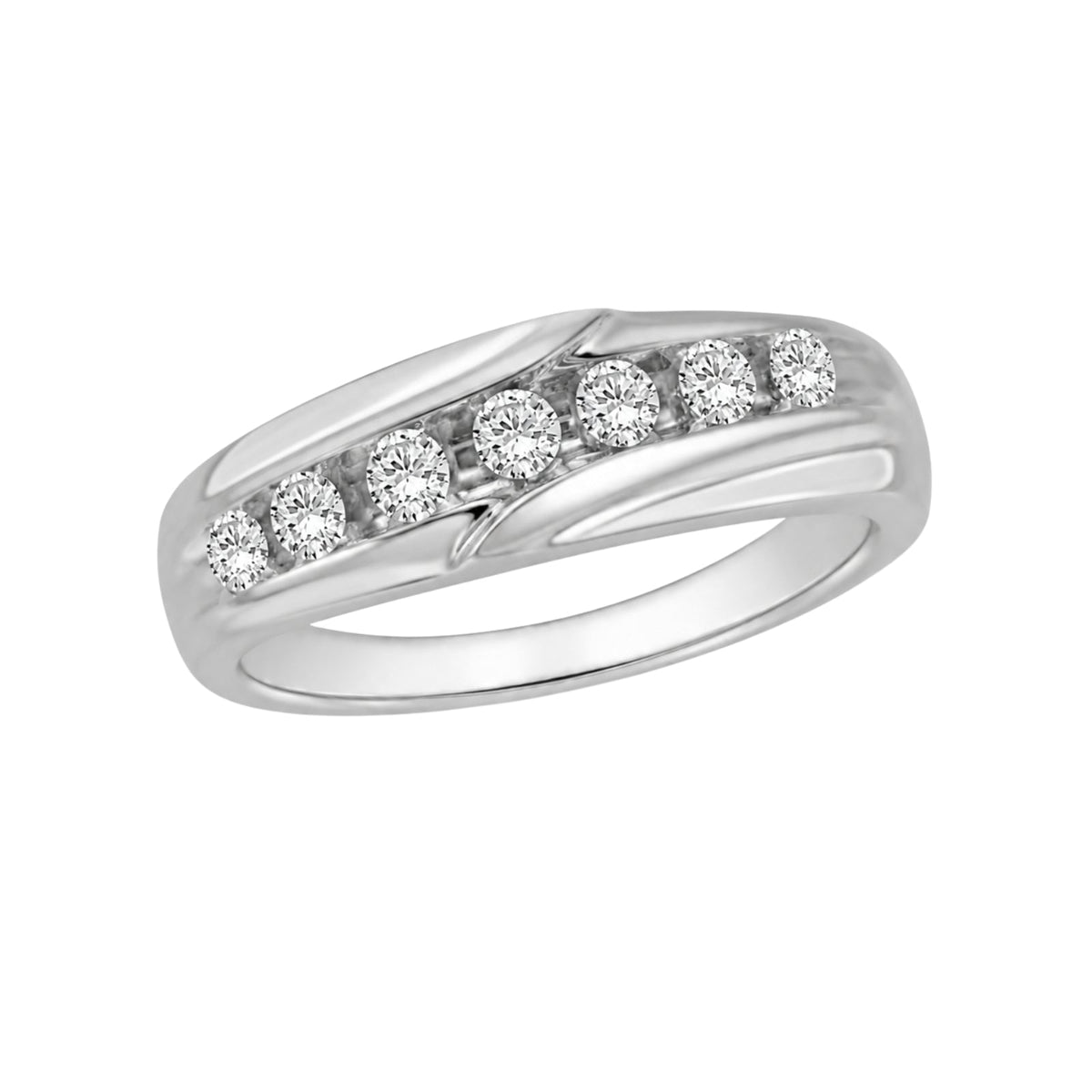 1 ct. T.W. Lab-Grown Diamond Round Seven-Stone Engagement Ring in 14K White Gold or 14K Yellow Gold