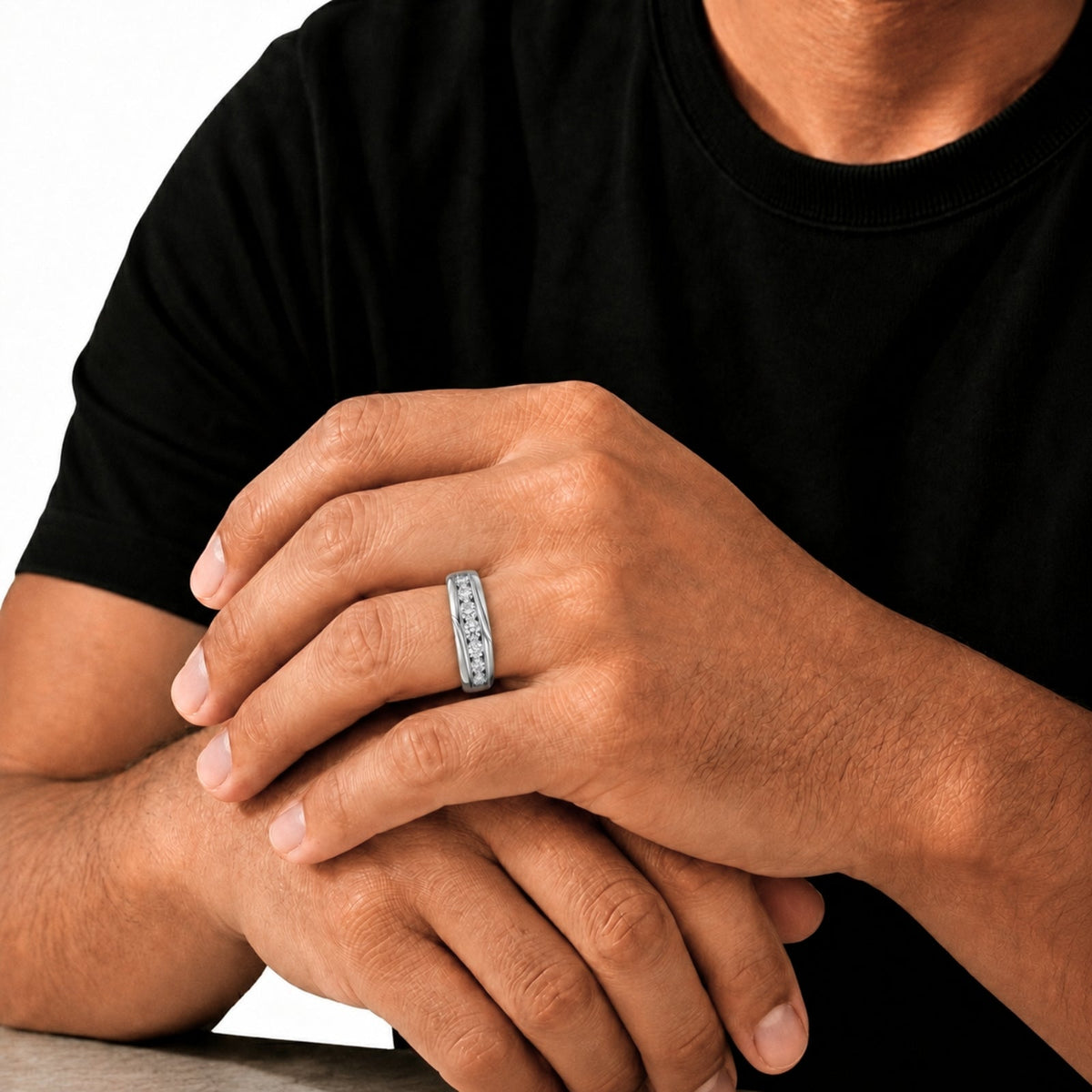 1 ct. T.W. Lab-Grown Diamond Round Seven-Stone Engagement Ring in 14K White Gold or 14K Yellow Gold