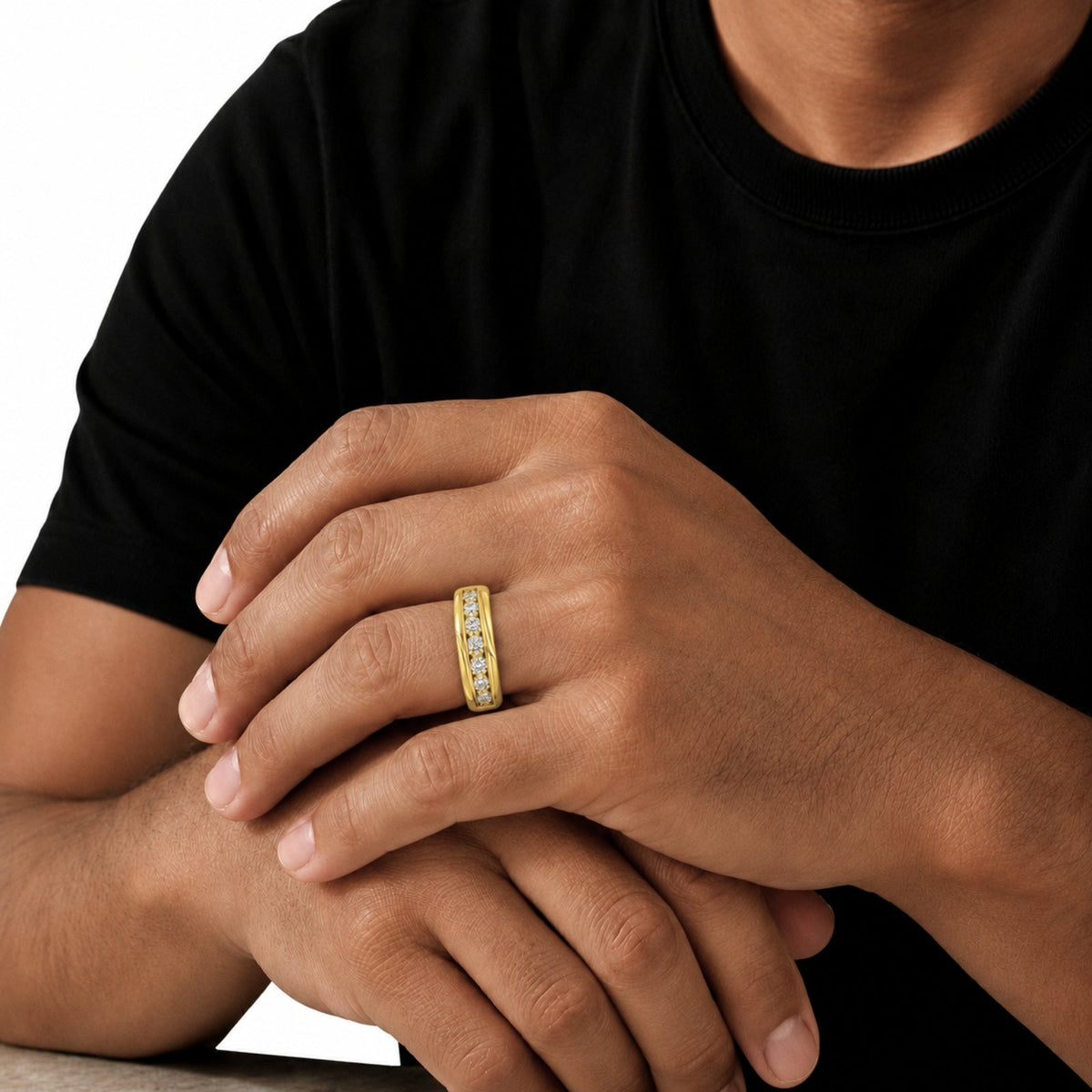1 ct. T.W. Lab-Grown Diamond Round Seven-Stone Engagement Ring in 14K White Gold or 14K Yellow Gold
