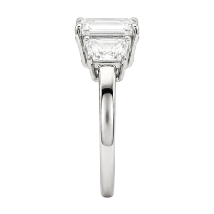 3 ct. T.W. Lab-Grown Diamond Emerald-Cut Three-Stone Wedding Ring in 14K White Gold or 14K Yellow Gold