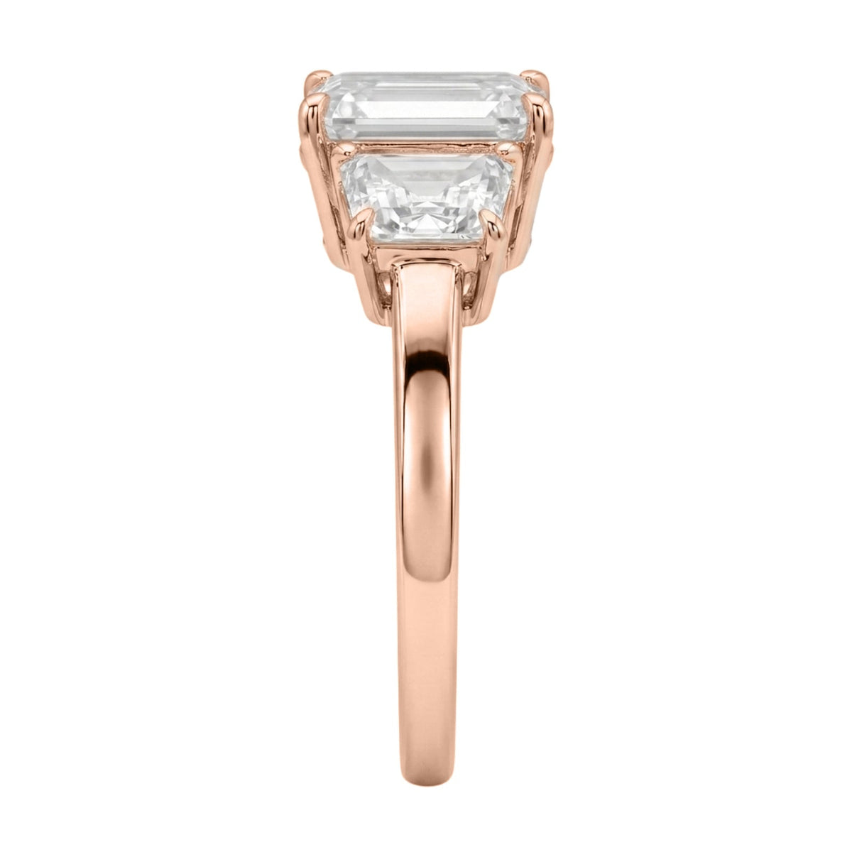 3 ct. T.W. Lab-Grown Diamond Emerald-Cut Three-Stone Wedding Ring in 14K White Gold or 14K Yellow Gold