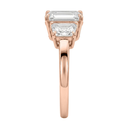 3 ct. T.W. Lab-Grown Diamond Emerald-Cut Three-Stone Wedding Ring in 14K White Gold or 14K Yellow Gold
