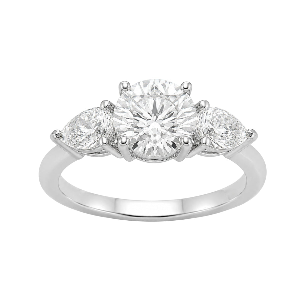 3 ct. T.W. Lab-Grown Diamond Round Three-Stone Wedding Ring in 14K White Gold or 14K Yellow Gold