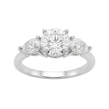 3 ct. T.W. Lab-Grown Diamond Round Three-Stone Wedding Ring in 14K White Gold or 14K Yellow Gold