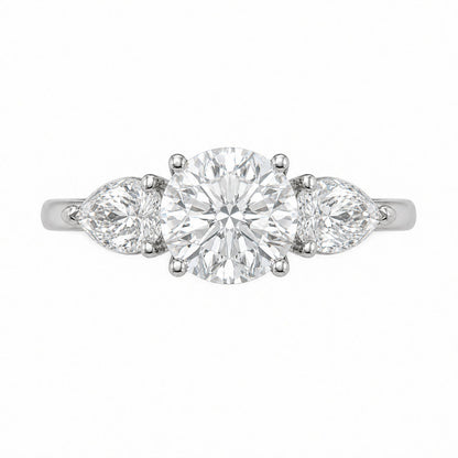 3 ct. T.W. Lab-Grown Diamond Round Three-Stone Wedding Ring in 14K White Gold or 14K Yellow Gold