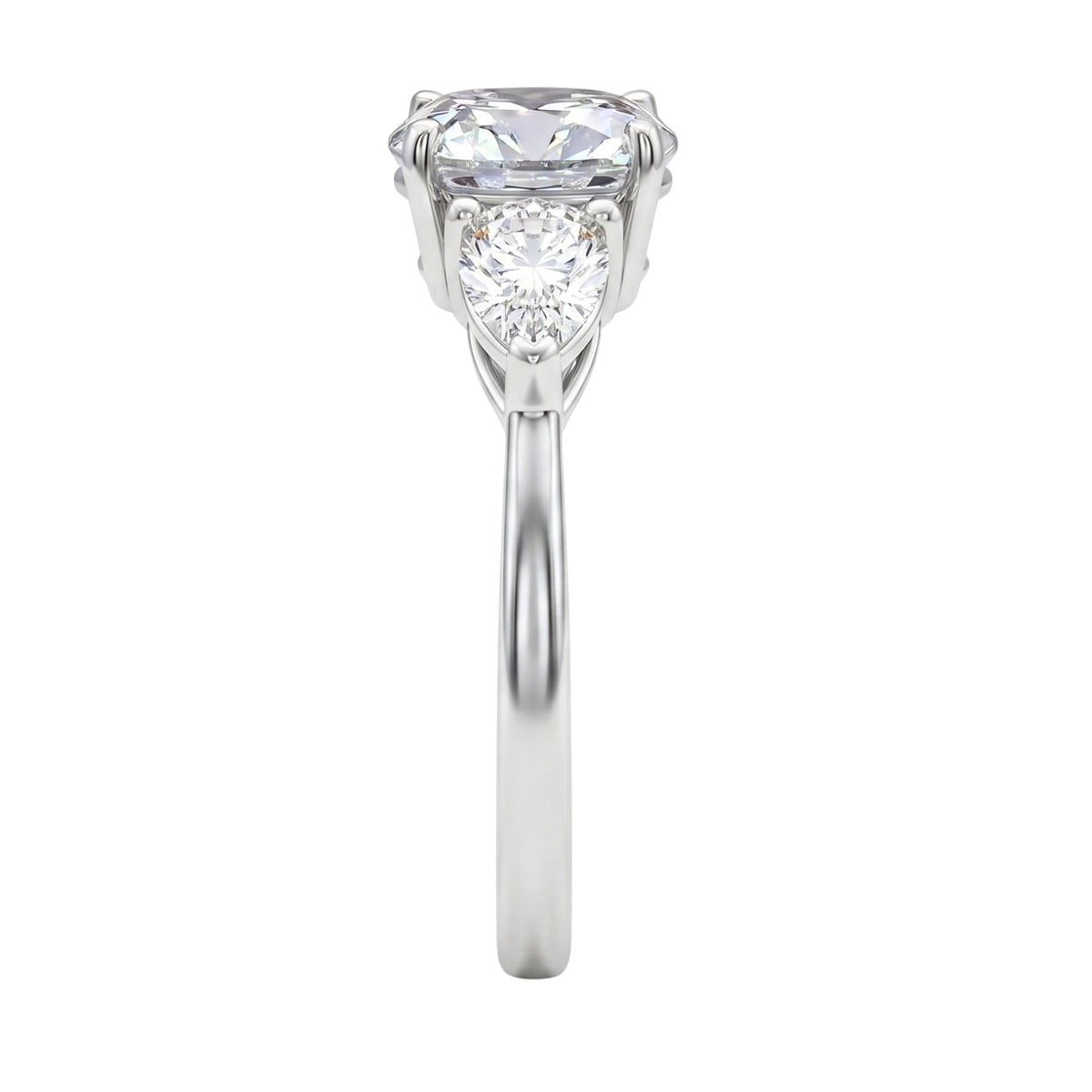 3 ct. T.W. Lab-Grown Diamond Round Three-Stone Wedding Ring in 14K White Gold or 14K Yellow Gold
