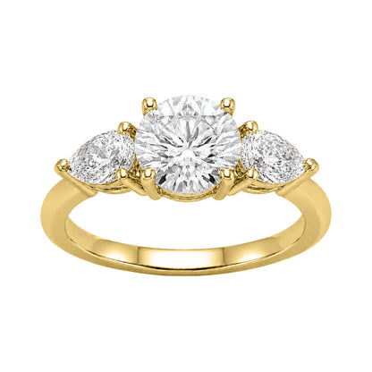 3 ct. T.W. Lab-Grown Diamond Round Three-Stone Wedding Ring in 14K White Gold or 14K Yellow Gold