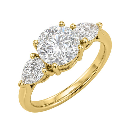 3 ct. T.W. Lab-Grown Diamond Round Three-Stone Wedding Ring in 14K White Gold or 14K Yellow Gold
