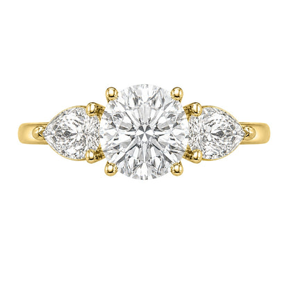 3 ct. T.W. Lab-Grown Diamond Round Three-Stone Wedding Ring in 14K White Gold or 14K Yellow Gold