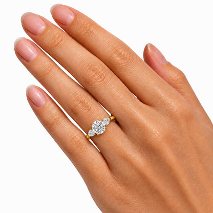 3 ct. T.W. Lab-Grown Diamond Round Three-Stone Wedding Ring in 14K White Gold or 14K Yellow Gold